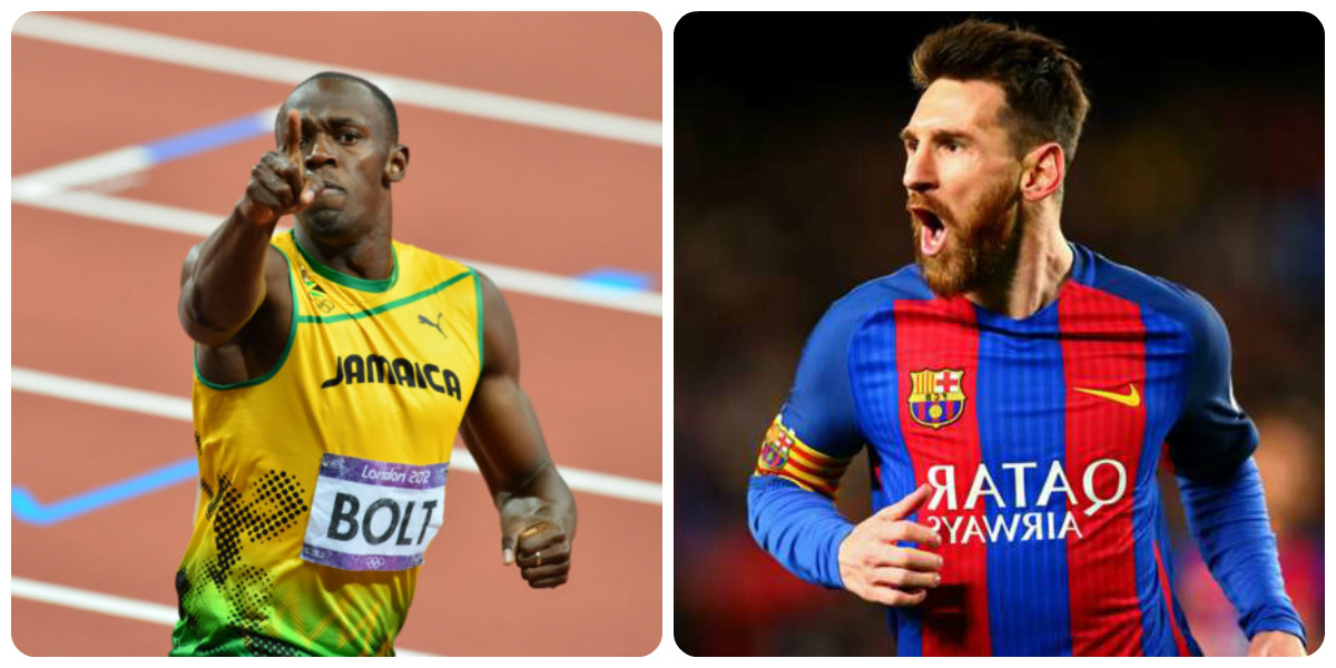 Messi bất ngờ nhận được lời thách đấu từ “tia chớp” Usain Bolt