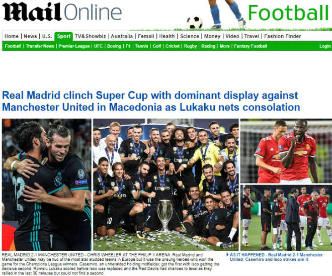 Báo chí thế giới: Nhà Vua Real bất khả chiến bại, MU của Mourinho thua tâm phục