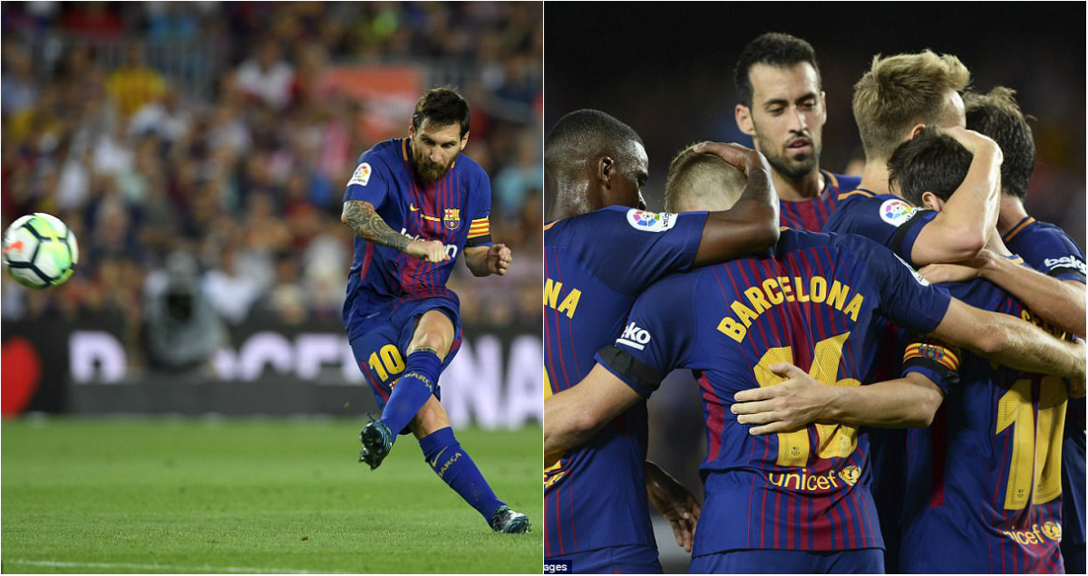 Messi lập hat-trick cột dọc, Barca chật vật giành chiến thắng trong ngày ra quân La Liga
