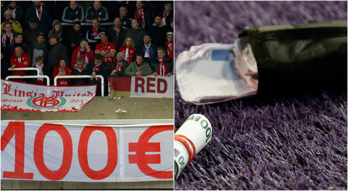 Phản đối giá vé đắt đỏ, fan Bayern ném tiền giả xuống sân