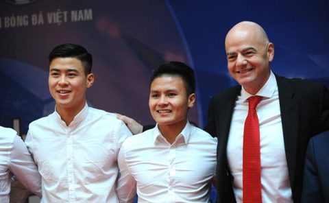 Tuyển nữ và U23 Việt Nam chào đón Chủ tịch FIFA Gianni Infantino