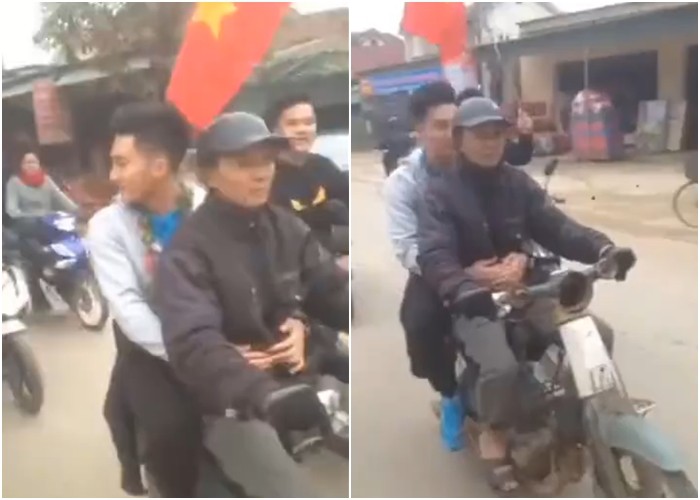 Từ chối ô tô, thủ môn Văn Hoàng ngồi xe máy cà tàng ôm bố về nhà