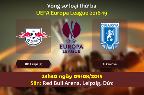 Nhận định RB Leipzig vs U Craiova, 23h30 ngày 9/8: Vòng sơ loại thứ 3 Europa League